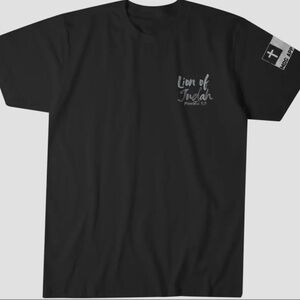 Faith Based Lion of Judah Menβs Black T-Shirt Large
